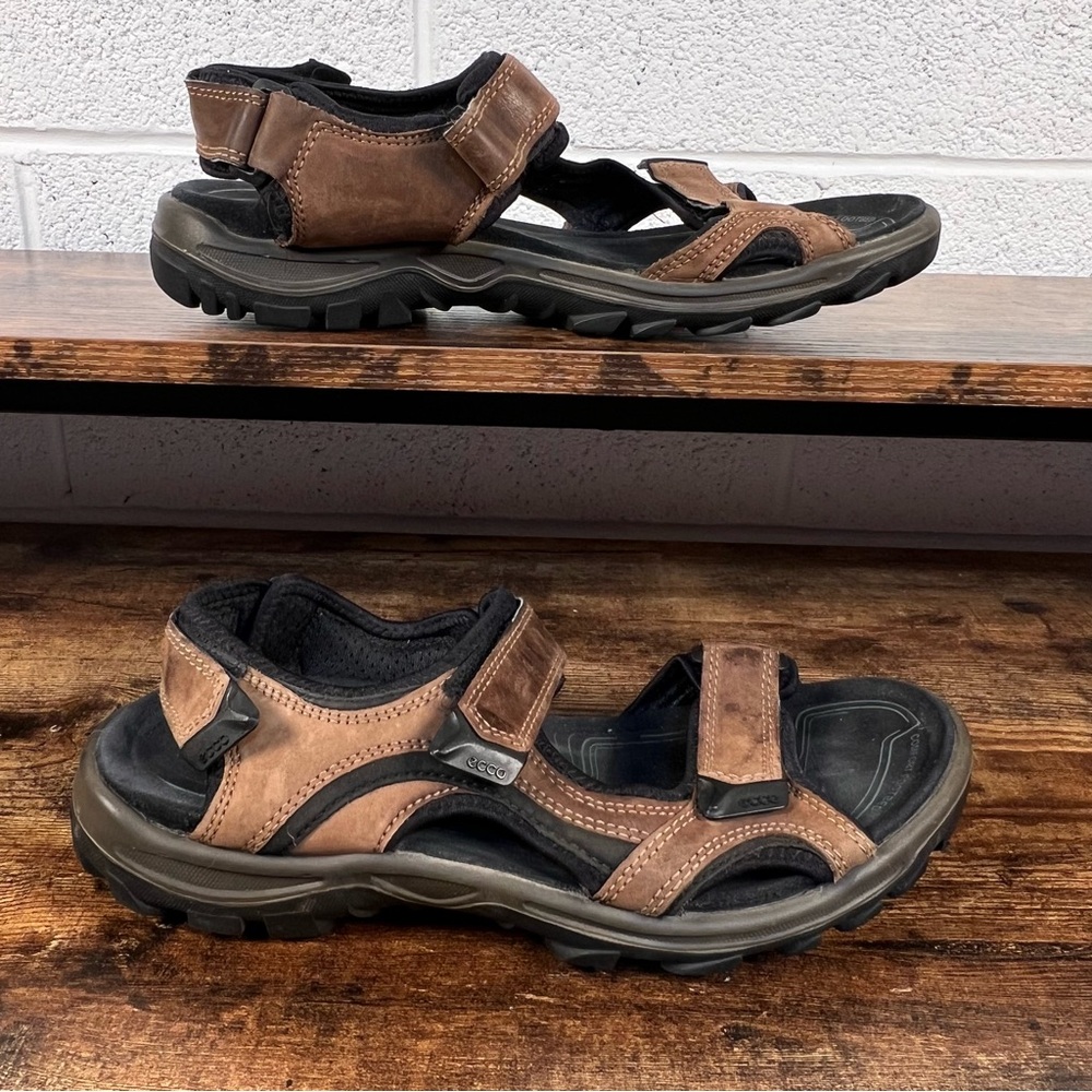 Ecco Sandals Mens Hiking Walking Outdoors Brown Adjustable EU42 US 8/8.5